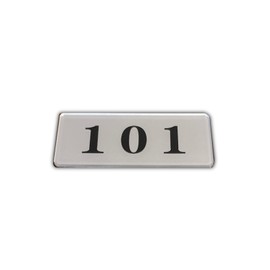 Seagron Room Number Plate, Room Number Plate, Stylish, Acrylic, 1.4 x 3.1 x 0.08 inches (3.5 x 8 x 0.2 cm) (101 Silver)