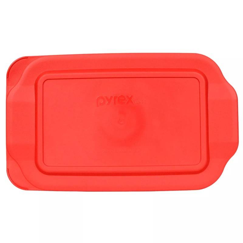Pyrex 232-PC 11" x 7" Red Rectangular Lid Cover 2