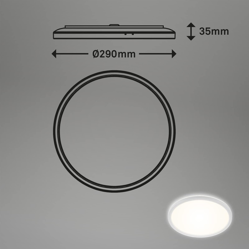 BRILONER Leuchten LED Bathroom Ceiling Light with Backlight, IP44 LED