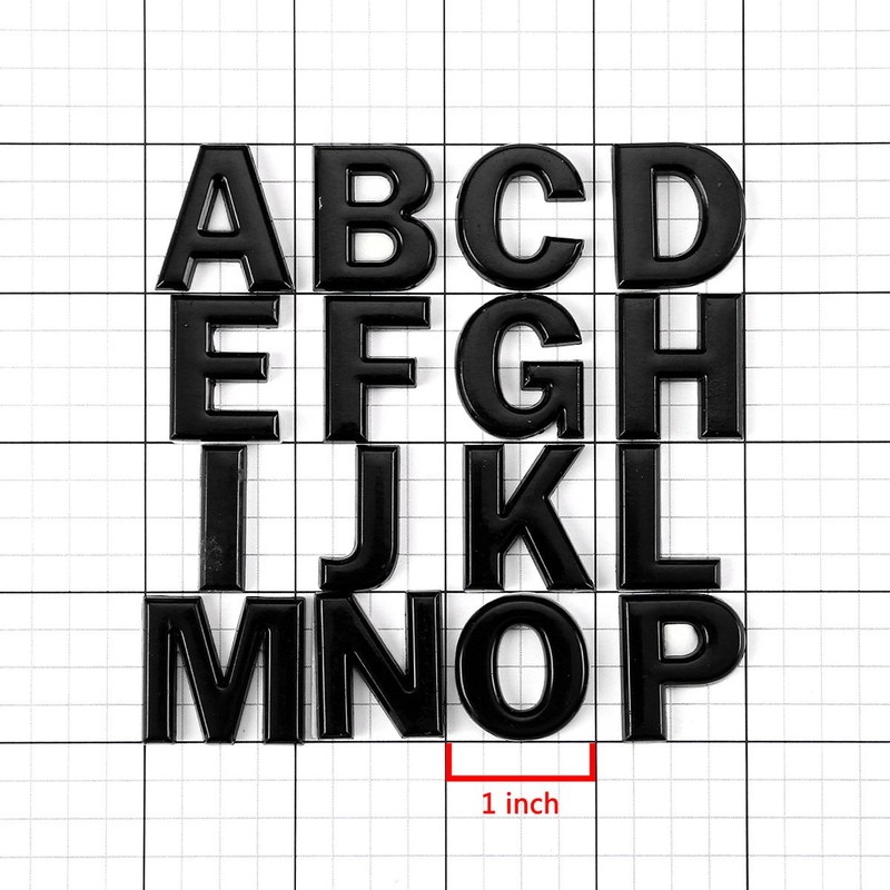 Metal Emblem Decal Logo Trim Badge Text Lettering"5" (Black)