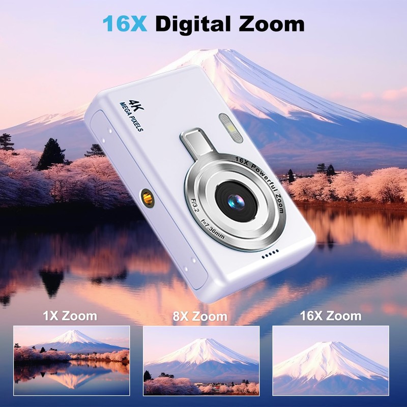 4K Digital Camera, Acbaeta Autofocus 50MP Vlogging Camera with 32G