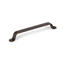 Gedotec Furniture handles made of solid metal, 1 piece door handles for cupboards, antique brass including mounting material, button 0410, LA: 160 mm, handles for kitchen cabinets, cabinet handles,