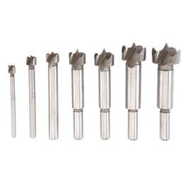 1/4 in. - 1 in. Forstner Drill Bit Set With 3/8 in. Shanks 7 Pc New 90 Day Warranty