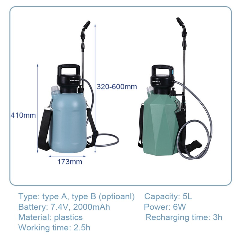 USB Rechargeable Shouldered Sprinkler Handheld Electric Sprayer Agriculture Tools Watering