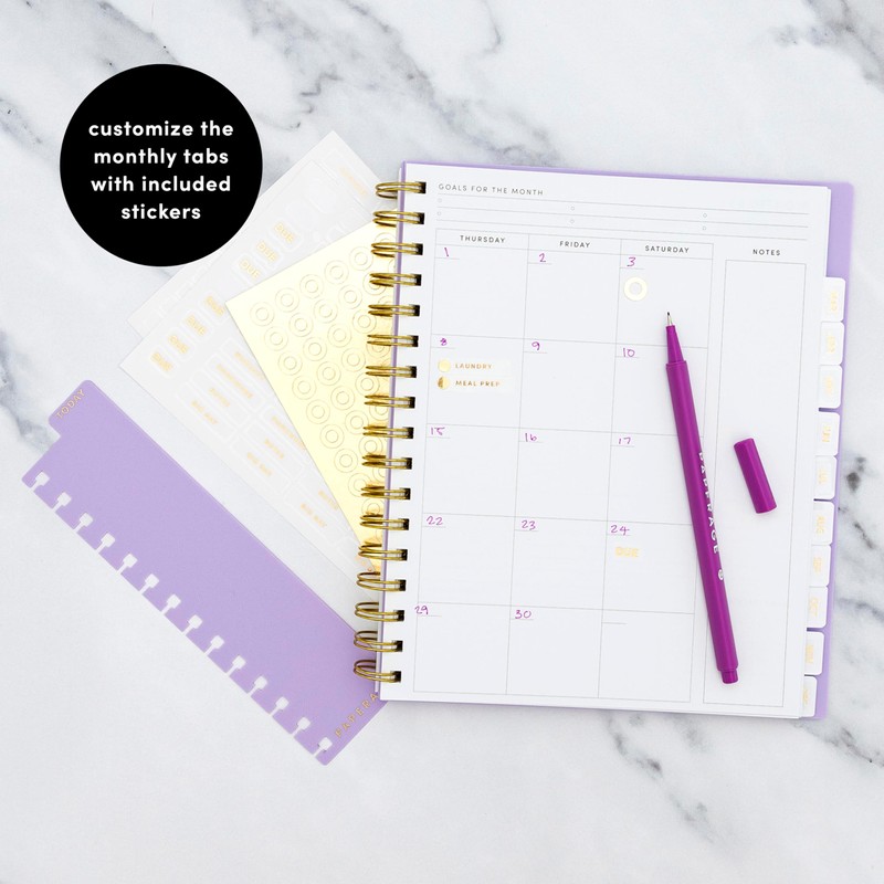 PAPERAGE Undated 12 Month Weekly & Monthly Planner with Durable