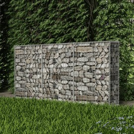 Gabion Basket Galvanised Steel 78.7"x11.8"x39.4"Garden Patio Wall Wire Fence Cage, Durable Gabion Basket Practical Gabion Material for Garden Projects