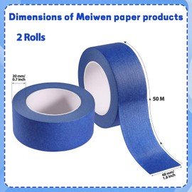 MIHURO Masking Tape 2 Pcs Painters Tape for Painting Waterproof Wide Masking Painting Tape Decorating Tape for Painting Protection Marking Decorating(50mx48mm) (Blue)