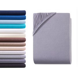 Hometex Premium Textiles Exclusive Fitted Sheet, Maximum Mattress Height: 25 cm, 100% Cotton, 160 g/m², OEKO-TEX Certified, Many Sizes and Colours Available