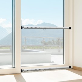 Sliding Door Lock,17" - 51" Sliding Door Security Bar Heavy Duty Sliding Glass Patio Door Security Bar Window Security Bar Inside Childproof Adjustable Interior White 2 PCS