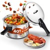 WantJoin 4QT Aluminum Pressure Cooker w/Release Valve & Multiple Protective