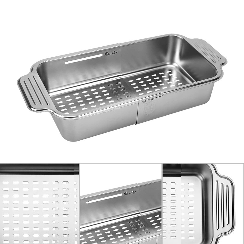 LUEXBOX Expandable Dish Drying Rack Over The Sink, Stainless Steel