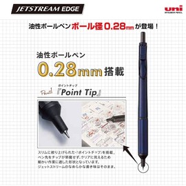 Mitsubishi Pencil SXN100328.PR Permanent Ballpoint Pen, Jetstream Edge, 0.28, Limited Edition, Passion Red, Extra Fine Point But Easy to Write