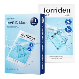 Torriden DIVE IN Hyaluronic Acid Facial Mask (10 sheets) | Deep Hydration Korean Face Sheet Mask | Panthenol & Allantoin | Korean Skincare Mask