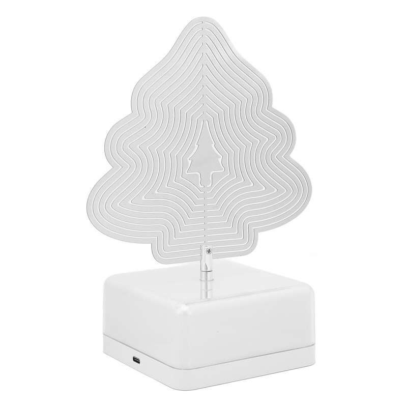 3D Metal Sheet Night Light Rotation Rechargeable Decoration 3D Night
