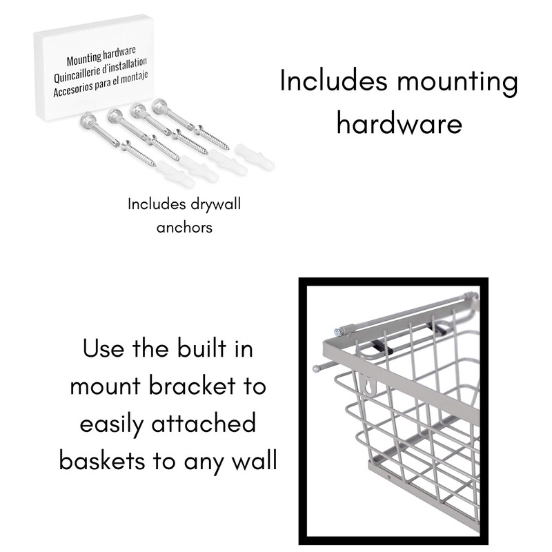BirdRock Home Wire Basket for Storage - Set of 2
