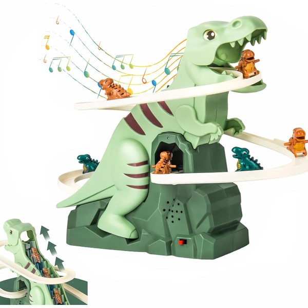 Pista de Dinosaurios,Pista de Patos,Juego de tobogán de dinosaurio eléctrico