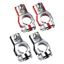 RGOAANC 4Pcs Battery Terminals for Nissan, Battery Terminal Connectors, Positive and Negative Auto Battery Cable Terminal, 243407F000 243407F001 Top Post Batteries Connectors with Plastic Bottoms