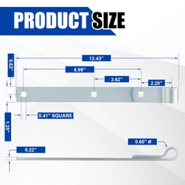 Yaocom 4 Pack 12" Zinc Strap Hinge for Gates, Tool Sheds, Barns and Other Swing Doors