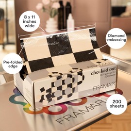 FRAMAR 8x11 Checked Out Hair Foil – Hair Foils For Highlighting, Pop Up Foil For Hair Highlighting, Salon Foils For Hair Highlighting Kit, Wide Hair Foils For Bleach, Salon Foils For Hair Stylist 200