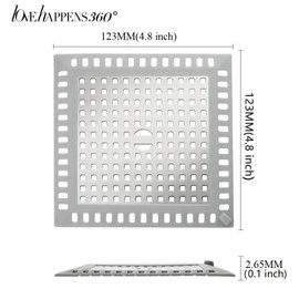 lOVEhAPPENS Drain Hair Catcher,Shower stall Drain Protector,Durable Square Shower Hair Drain Catcher,Stainless 2 Pack