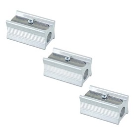 KUM AZ104.06.16-M Long Cone Sharpener Magnesium Stenograph 400 5L Pencil Sharpener for Long Lead Tips, Silver, Pack of 3