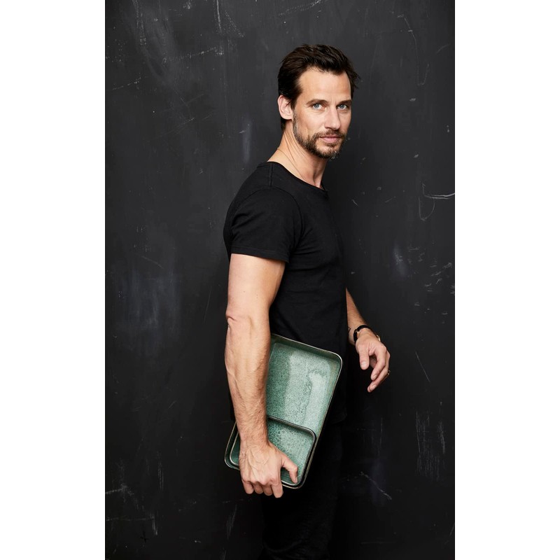 BITZ Stoneware Lasagna Baking Dish, Rectangular Oven Dish, 19 x