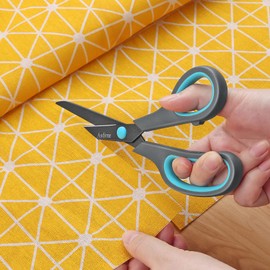 Asdirne Teflon Coated Scissors Non Stick All Purpose Scissors Premium Stainless Steel Razor Blades Ergonomic Semi Soft Rubber Handle 10" 8.5" 6" 6" 5"