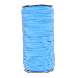 Mandala Crafts Colored Polyester Rubber Braided Flat Elastic Stretch Band Cord Spool Roll for Sewing Clothes Waistbands (3/8 Inch 10mm 50 Yards, Sky Blue)