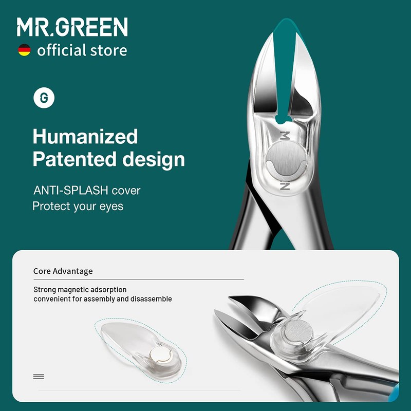 MR.GREEN Splash Resistant Nail Scissors Stainless Steel Nail Clipper Pedicure