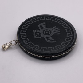 Generico 1.9 in Obsidian Round Pendant engraced Necklace scrying Disk Polished Black Mirror Handmade Bird Healing Crystal Stone Amulet Pendant Spiritual decor souvenir