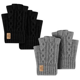 Fingerless Gloves for Women Men,Black Fingerless Gloves,Typing Glove for Cold Hands,Work Winter Glove for Driving