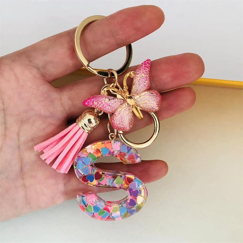 JchEnye Butterfly Keyring, Pink Keyring, Butterfly Keyring, Pink Keyring with