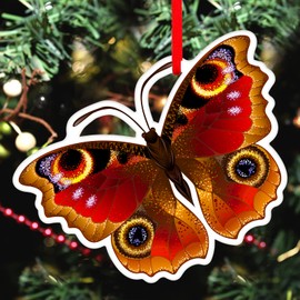 SICOHOME Butterfly Christmas Ornaments 2021 Keepsake Christmas Tree Ornaments Double Sided Printed Butterfly Christmas Decorations