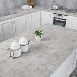 CRE8TIVE Concrete Wallpaper Cement Contact Paper Wide 24"x118" Taupe Grey Extra Thick Paper Roll Waterproof Countertop Cabinet Covers Peel and Stick Removable Decorative Vinyl Film for Bedroom Kitchen