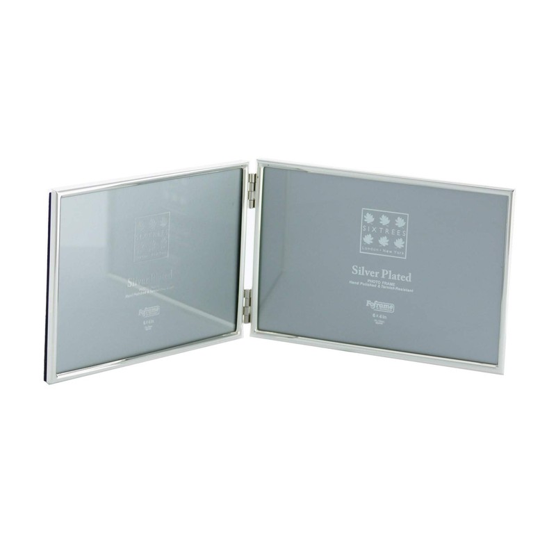 Sixtrees Cambridge 2-400-64HD Silver Plated Folding Photo Frame for two