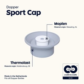 Dopper Sport Cap Arctic Grey Sports Attachment - Extendable Mouthpiece for Water Bottles - Drinking Attachment Bottles