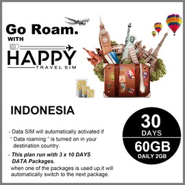 Indonesia SIM Card, Indonesia Data Roaming SIM Card (30DAYS-60GB(Daily 2GB))