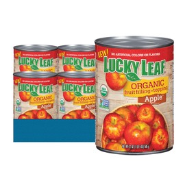 Lucky Leaf Organic 4-Pack of Apple Pie Filling or Topping 20 oz Cans + 1 Utility Freebie by Lavinia Essentials Brand