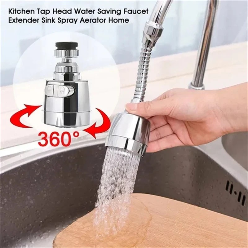 3-Speed 360° Rotatable Adjustment Faucet Extension Water Saving Kitchen Faucet
