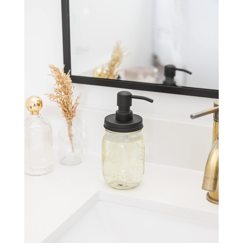 Jarmazing Products Mason Jar Soap Dispenser - Black - 16