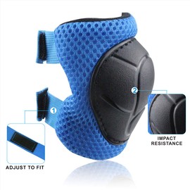 LANOVAGEAR Knee Pads Children's 2-8 Years Protectors Inline Skate Protectors Set of 6 – Knee Pads Children's Protectors Knee and Elbow Pads (Blue-lk, M)
