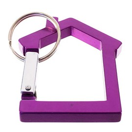 West Coast Paracord House Metal Spring-Loaded Key Clip Carabiner with Split Ring (Purple, 1 Pack)