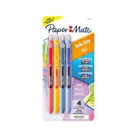 Paper Mate InkJoy Gel Pens, Retro Accent Colors, Medium (0.7mm) Point, Retractable, 4 Count