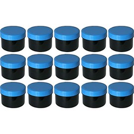 15 Ointment Containers Cream Containers Flat Black 35 ml with Blue Lids Made in Germany