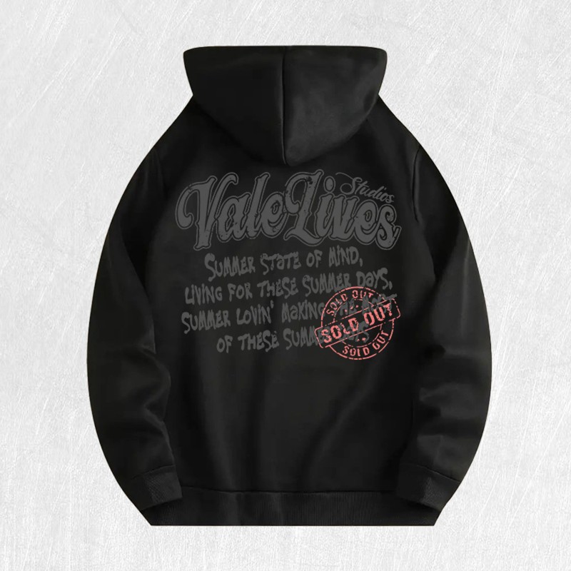 Vale Lives Summer Graphic Hoodie 100% Cotton US Warehouse 6