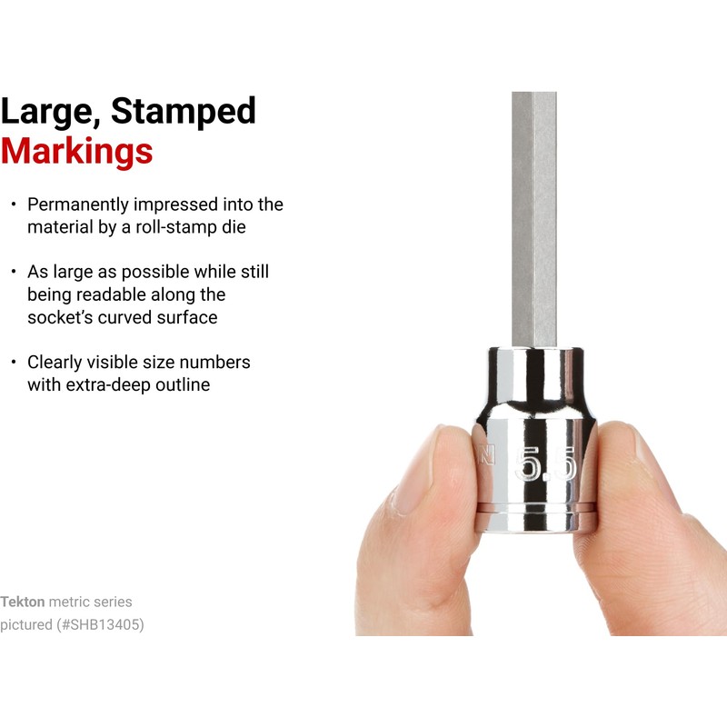 TEKTON 3/8 Inch Drive x 6 mm Long Hex Bit