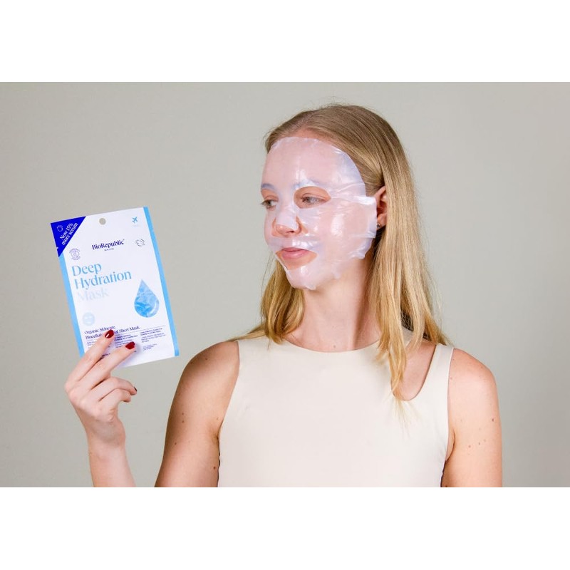 BioRepublic Deep Hydration Vegan Sheet Mask – Single Organic Biocellulose