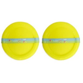 Re-Usable Plastic Plates Parties, Picnics BBQ's Outdoor Travel Pack of 8 Plates… (Yellow)
