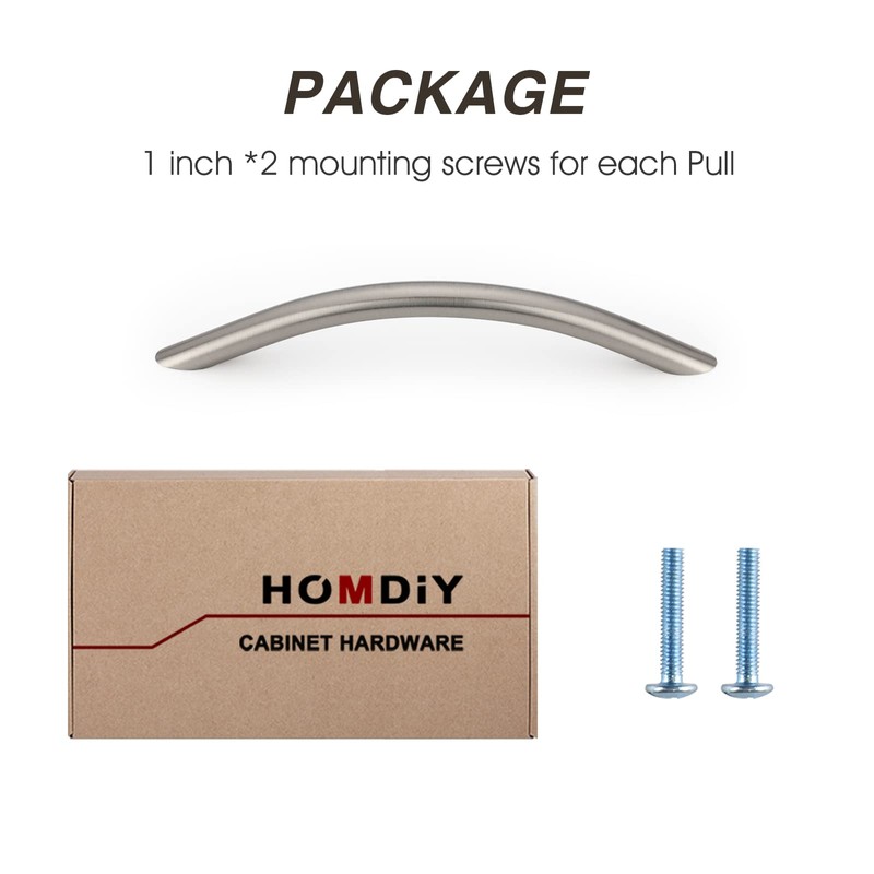 homdiy 10 Pack Brushed Nickel Cabinet Pulls 6 1/4 Inch