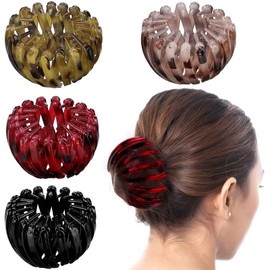 Tatuo 4 Pcs Women's Hair Accessories Bun Clips for Hair Bird Nest Clip Lazy Birds Nest Plate Hairpin Accessories for Women Friendship Gift Christmas Gifts